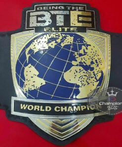 BTE World Championship Leather Belt 24KT Gold Zinc 4MM Plates