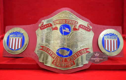 NWA Red Strap United State Heavyweight Wrestling Championship Belt