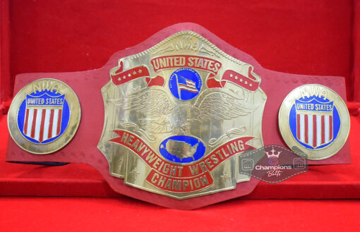 NWA Red Strap United State Heavyweight Wrestling Championship Belt3