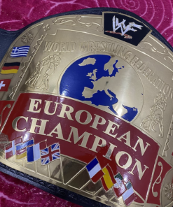 WWF European Scratch Logo Wrestling Tittle Championship Belt