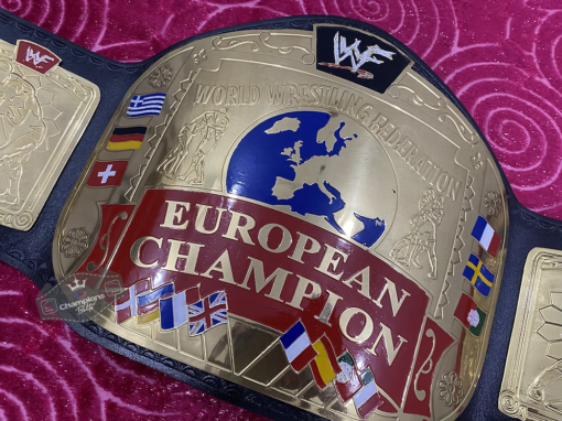 WWF European Scratch Logo Wrestling Tittle Championship Belt